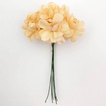 6 Pale Orange Fabric Azalea Flowers for Spring Crafts ~ 1-5/8" across